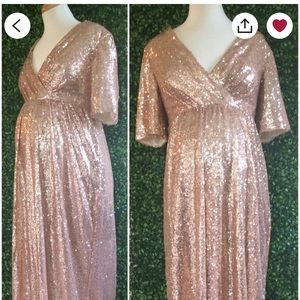 Rose Gold Sequin Plus Size Dress